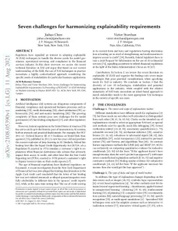 Seven challenges for harmonizing explainability requirements
