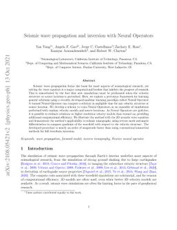 Seismic wave propagation and inversion with Neural Operators