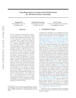 Gap-Dependent Unsupervised Exploration for Reinforcement Learning