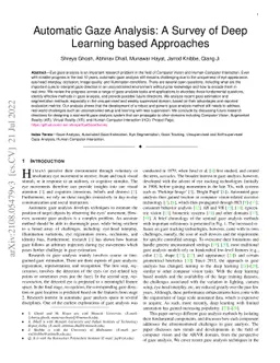 Automatic Gaze Analysis: A Survey of Deep Learning based Approaches