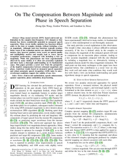 On The Compensation Between Magnitude and Phase in Speech Separation