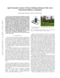 Agile Formation Control of Drone Flocking Enhanced with Active
  Vision-based Relative Localization