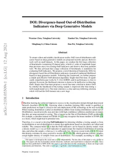 DOI: Divergence-based Out-of-Distribution Indicators via Deep Generative
  Models