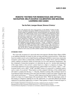 Robotic Testbed for Rendezvous and Optical Navigation: Multi-Source
  Calibration and Machine Learning Use Cases