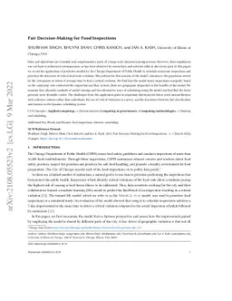 Fair Decision-Making for Food Inspections