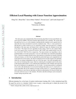 Efficient Local Planning with Linear Function Approximation