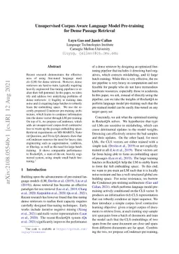 Unsupervised Corpus Aware Language Model Pre-training for Dense Passage
  Retrieval