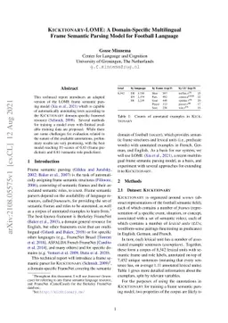Kicktionary-LOME: A Domain-Specific Multilingual Frame Semantic Parsing
  Model for Football Language