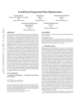 Conditional Sequential Slate Optimization