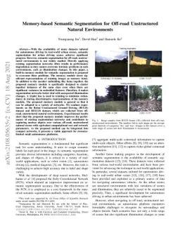 Memory-based Semantic Segmentation for Off-road Unstructured Natural
  Environments