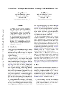 Generation Challenges: Results of the Accuracy Evaluation Shared Task