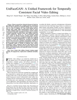 UniFaceGAN: A Unified Framework for Temporally Consistent Facial Video
  Editing