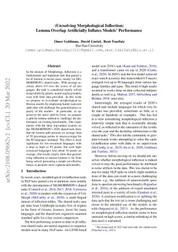 (Un)solving Morphological Inflection: Lemma Overlap Artificially
  Inflates Models' Performance