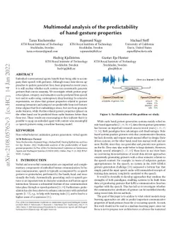 Multimodal analysis of the predictability of hand-gesture properties