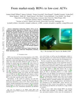 From market-ready ROVs to low-cost AUVs