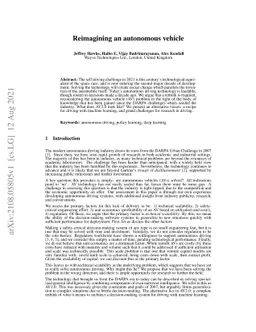 Reimagining an autonomous vehicle