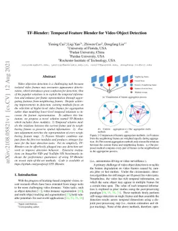 TF-Blender: Temporal Feature Blender for Video Object Detection