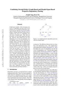 Combining (second-order) graph-based and headed-span-based projective
  dependency parsing
