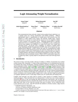 Logit Attenuating Weight Normalization