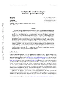 How Optimal is Greedy Decoding for Extractive Question Answering?