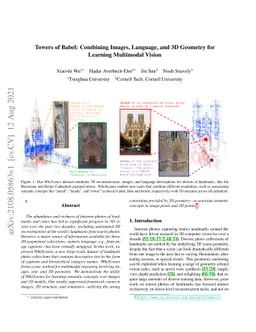 Towers of Babel: Combining Images, Language, and 3D Geometry for
  Learning Multimodal Vision