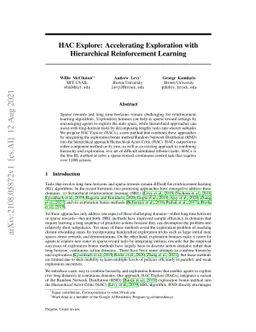 HAC Explore: Accelerating Exploration with Hierarchical Reinforcement
  Learning
