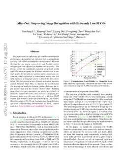 MicroNet: Improving Image Recognition with Extremely Low FLOPs