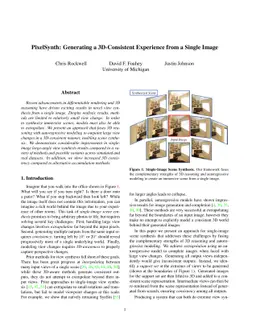 PixelSynth: Generating a 3D-Consistent Experience from a Single Image