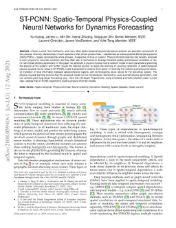 ST-PCNN: Spatio-Temporal Physics-Coupled Neural Networks for Dynamics
  Forecasting