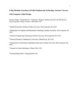 Using Machine Learning to Predict Engineering Technology Students'
  Success with Computer Aided Design