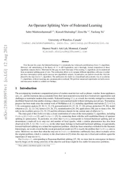 An Operator Splitting View of Federated Learning