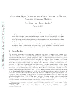 Generalized Bayes Estimators with Closed forms for the Normal Mean and
  Covariance Matrices