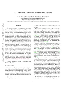 PVT: Point-Voxel Transformer for Point Cloud Learning