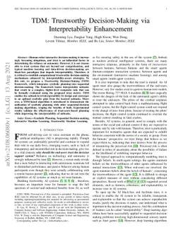 TDM: Trustworthy Decision-Making via Interpretability Enhancement