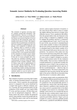 Semantic Answer Similarity for Evaluating Question Answering Models