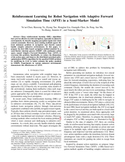 Reinforcement Learning for Robot Navigation with Adaptive Forward
  Simulation Time (AFST) in a Semi-Markov Model