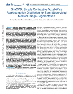 SimCVD: Simple Contrastive Voxel-Wise Representation Distillation for
  Semi-Supervised Medical Image Segmentation