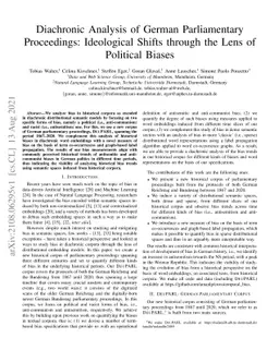 Diachronic Analysis of German Parliamentary Proceedings: Ideological
  Shifts through the Lens of Political Biases