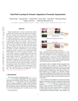 Dual Path Learning for Domain Adaptation of Semantic Segmentation