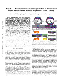 DensePASS: Dense Panoramic Semantic Segmentation via Unsupervised Domain
  Adaptation with Attention-Augmented Context Exchange