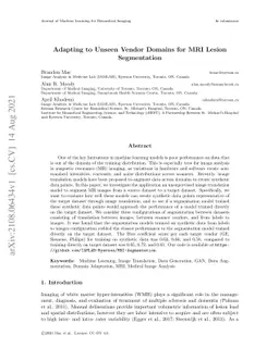 Adapting to Unseen Vendor Domains for MRI Lesion Segmentation