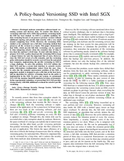 A Policy-based Versioning SSD with Intel SGX