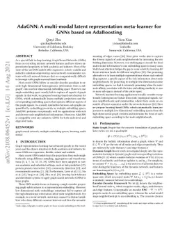 AdaGNN: A multi-modal latent representation meta-learner for GNNs based
  on AdaBoosting