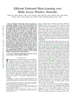 Efficient Federated Meta-Learning over Multi-Access Wireless Networks