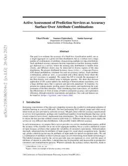 Active Assessment of Prediction Services as Accuracy Surface Over
  Attribute Combinations