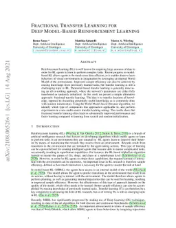 Fractional Transfer Learning for Deep Model-Based Reinforcement Learning