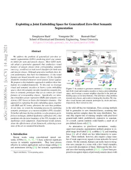 Exploiting a Joint Embedding Space for Generalized Zero-Shot Semantic
  Segmentation