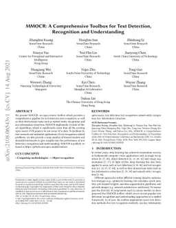 MMOCR: A Comprehensive Toolbox for Text Detection, Recognition and
  Understanding