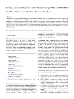 Security Assessment Rating Framework for Enterprises using MITRE ATT&CK
  Matrix