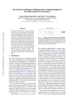 The SelectGen Challenge: Finding the Best Training Samples for Few-Shot
  Neural Text Generation